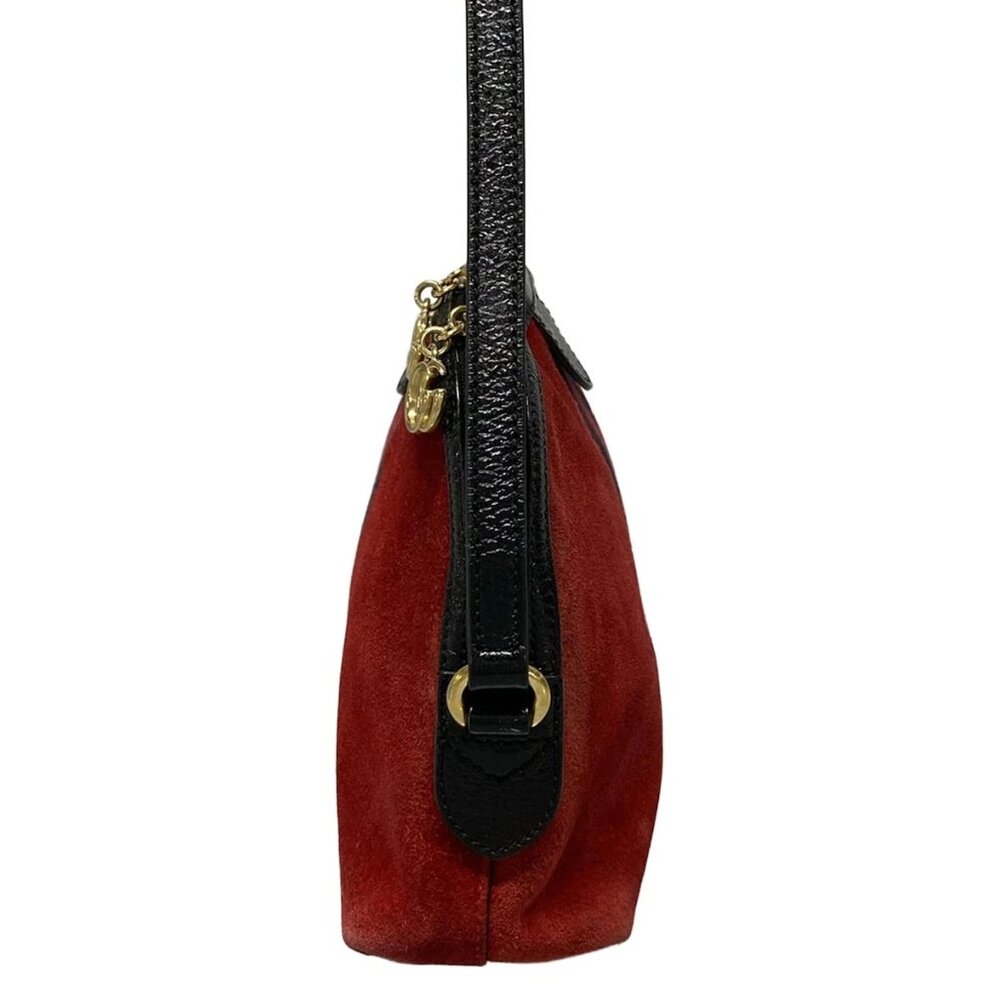 Authentic GUCCI Ophidia Suede Patent Leather Canvas Shoulder Bag br484-120725 - Picture 4 of 16